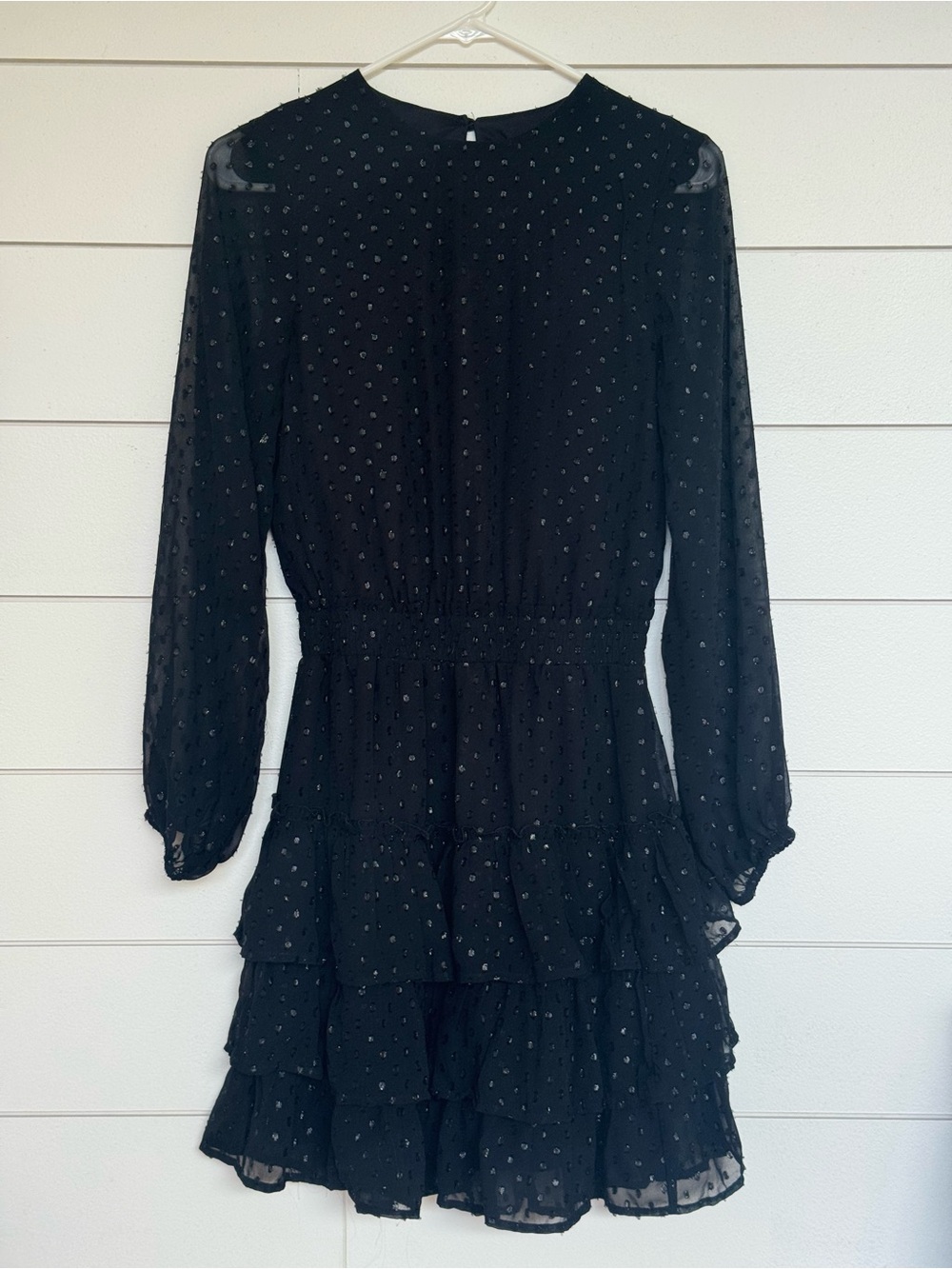 Express Black Tiered Ruffle Mini Dress